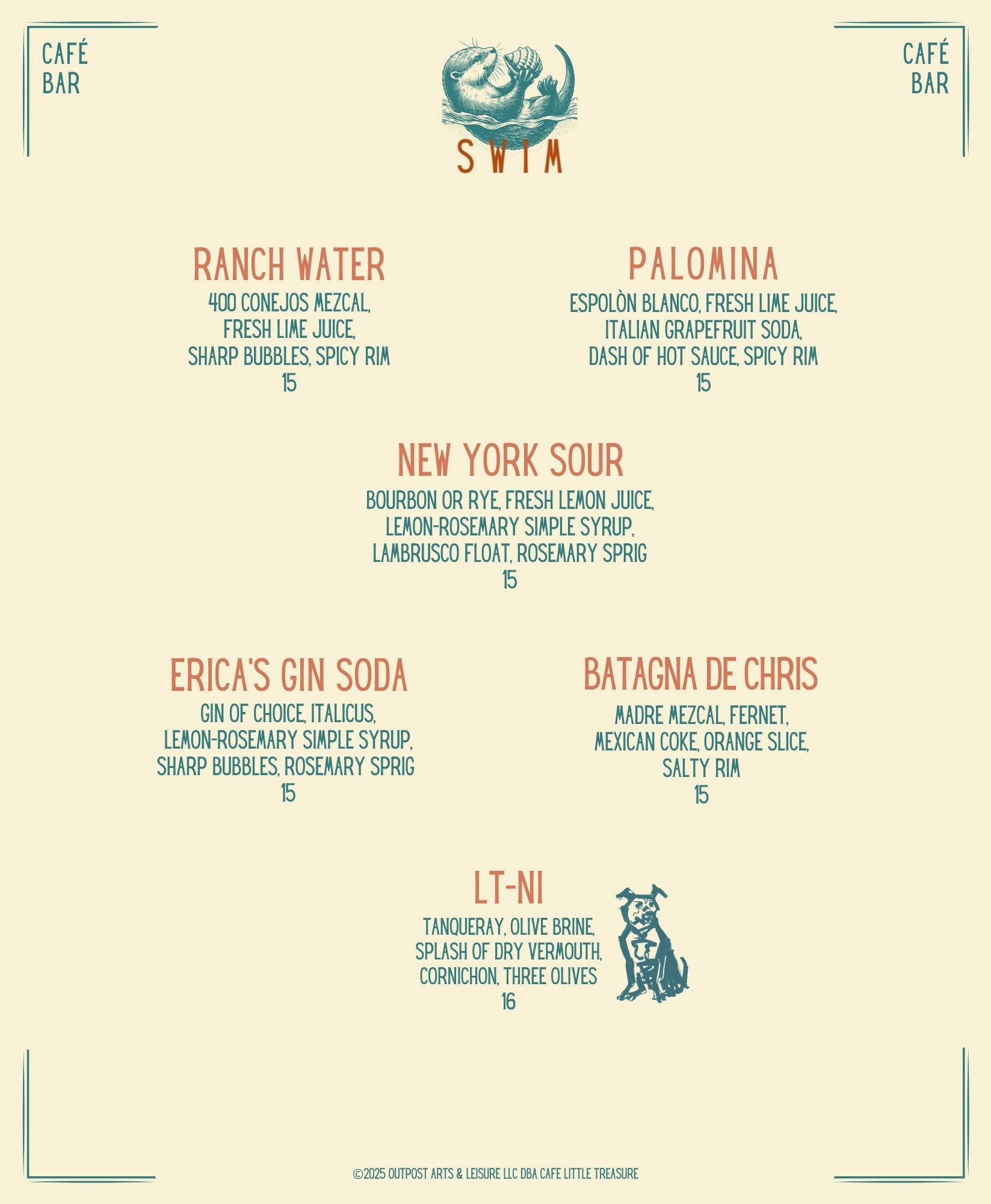 Cocktails at Bar Little Treasure in Newburgh